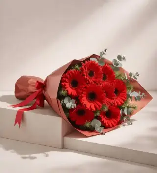 Kırmızı Gerbera Cicek Buketi