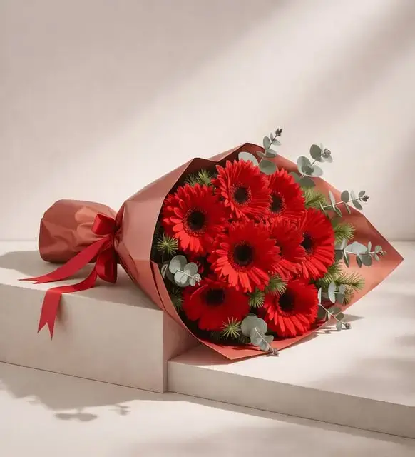 Kırmızı Gerbera Cicek Buketi