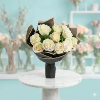 11 Beyaz Gül Buketi