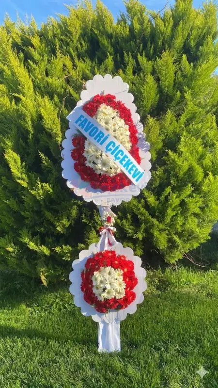 Çift Katlı Çelenk - Samsun çiçek
