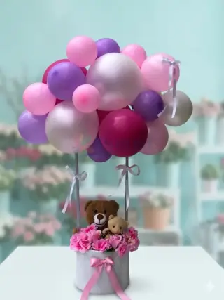 Hoşgeldin Kız Bebek Balonlu Aranjman