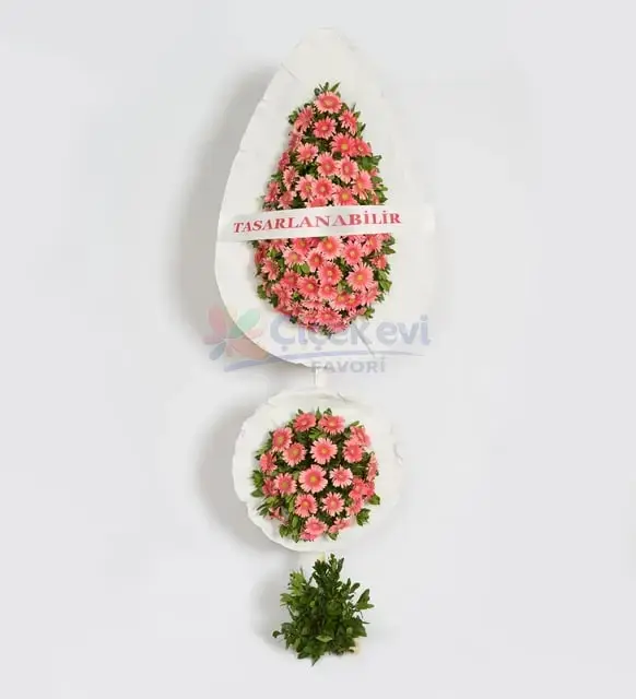 Pembe Gerberalar Iki Katli Celenk
