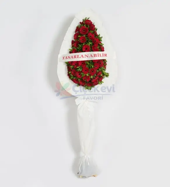 Tek Katli Kirmizi Gerbera Cicekleri Celenk - Samsun çiçek
