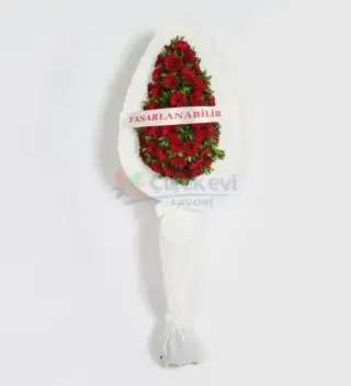 Tek Katli Kirmizi Gerbera Cicekleri Celenk