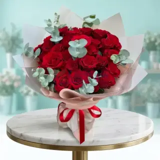 25 Kırmızı Gül Buketi