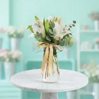 Silindirde Beyaz Lilyum