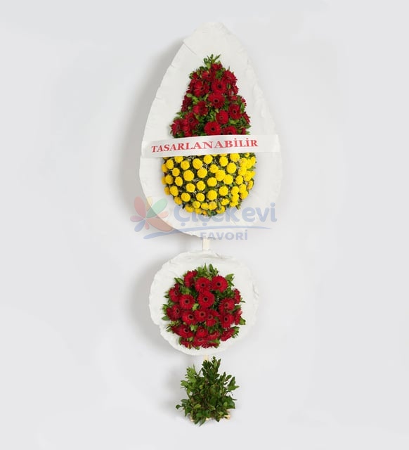 Kirmizi Gerbera Ve Sari Cinya 2 Li Celenk