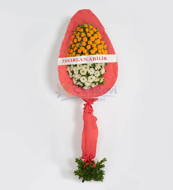 Kisiye Ozel Beyaz Gerbera Ve Turuncu Cinya Celenk